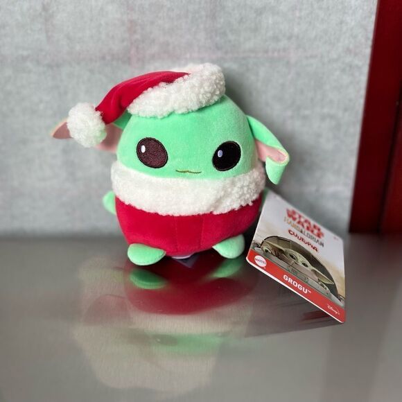 Mattel Star Wars Mandalorian Grogu *NEW* Plush Christmas Themed Toy (5 in) - Picture 4 of 9